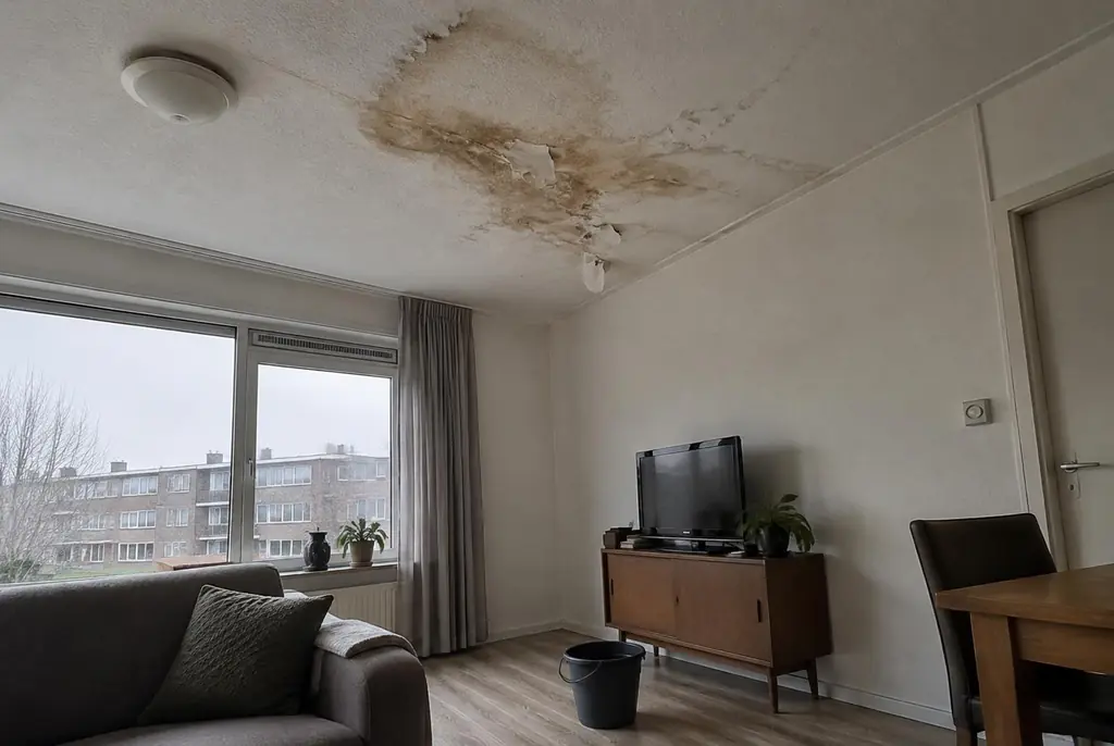 Lekdetectie Doornspijk – vochtplek op het plafond onder een badkamer